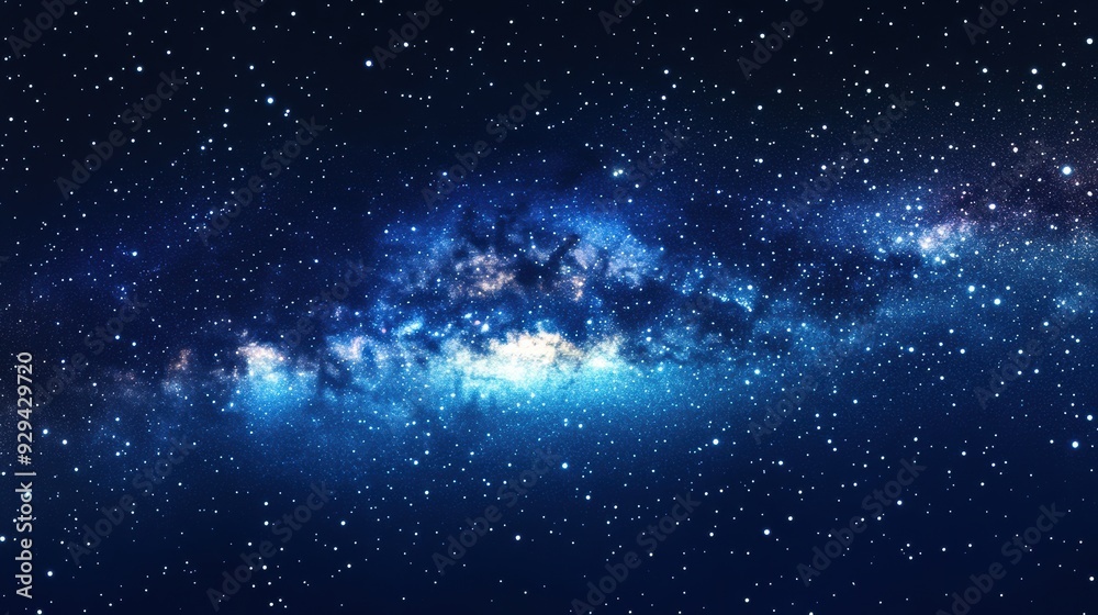 Naklejka premium A stunning depiction of a galaxy filled with stars and cosmic elements.