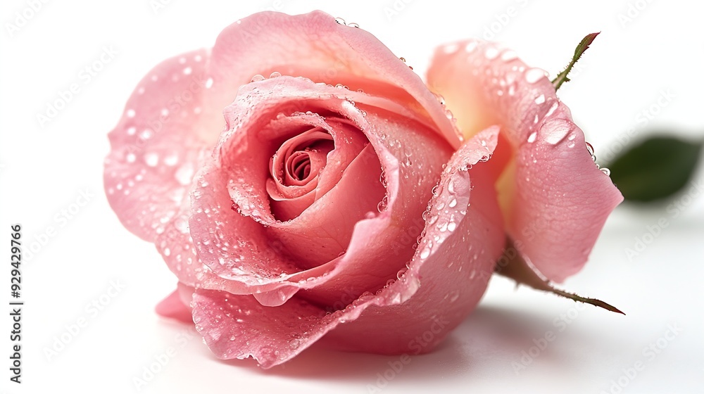 Fresh beautiful pink rose isolated on a white background Detail for creating a collage : Generative AI Fresh beautiful pink rose isolated on a white background Detail for creating a collage : Generative AI