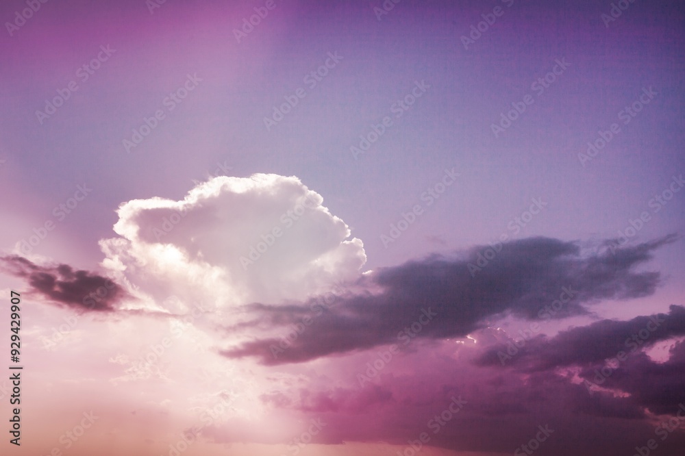 Obraz premium Fantasy sky with pink pastel clouds dreamy background