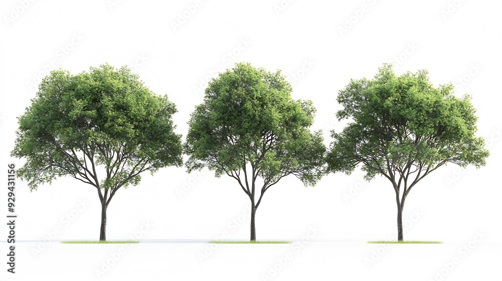 Obraz premium Trees isolated on white background isolated used for design advertising and architecture : Generative AI