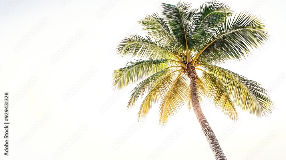 Obraz premium Coconut palm tree isolated on white backgroundCollection of palm tree : Generative AI