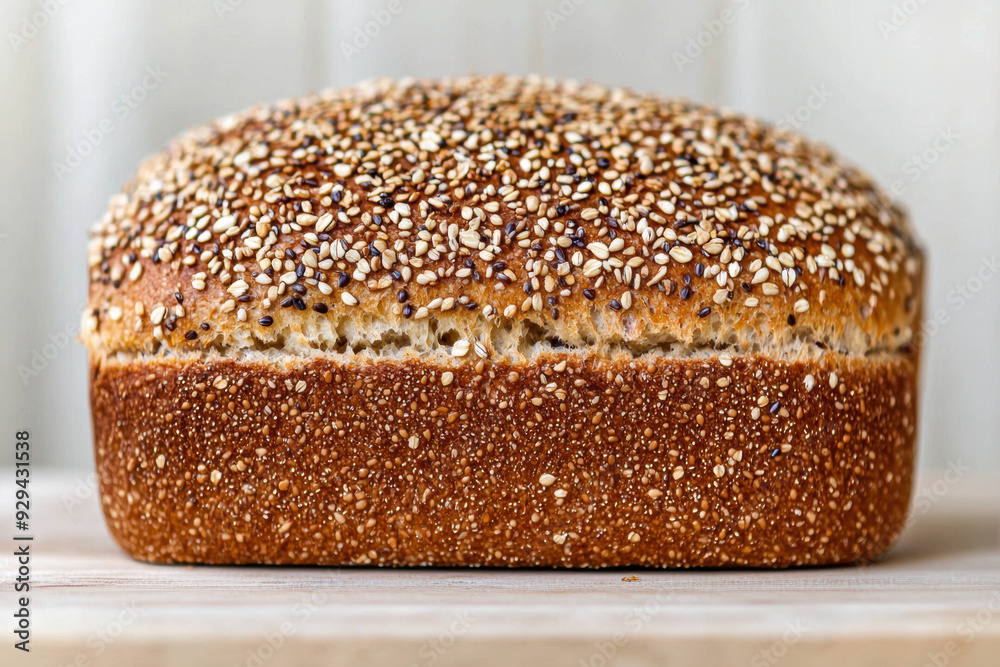 Organic whole grain bread, fresh loaf with seeds Organic whole grain bread, fresh loaf with seeds