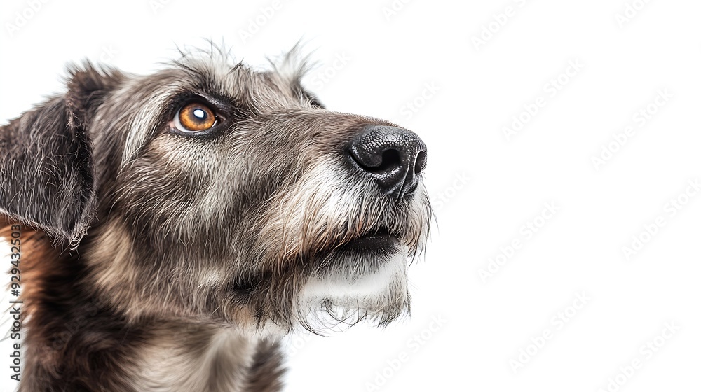 Fototapeta premium Dog Irish Wolfhound breed isolated on a white background Closeup : Generative AI