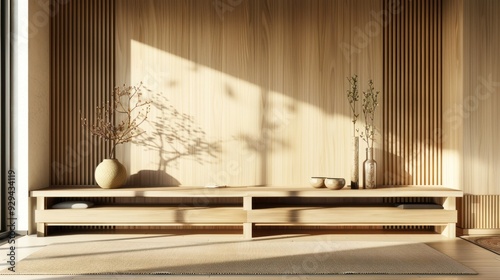 An empty room with a wooden floor and a white wall