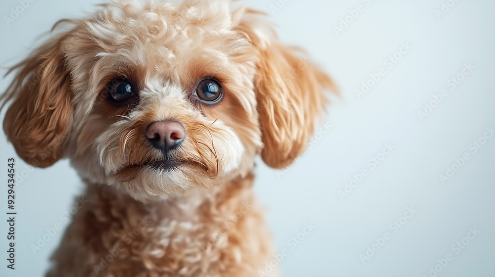 Cute charming dog Shot of Maltipoo with big kind eyes and brown fur posing isolated over white studio background Close up Pet looks healthy and happy Friend love care and animal health : Generative AI Cute charming dog Shot of Maltipoo with big kind eyes and brown fur posing isolated over white studio background Close up Pet looks healthy and happy Friend love care and animal health : Generative AI