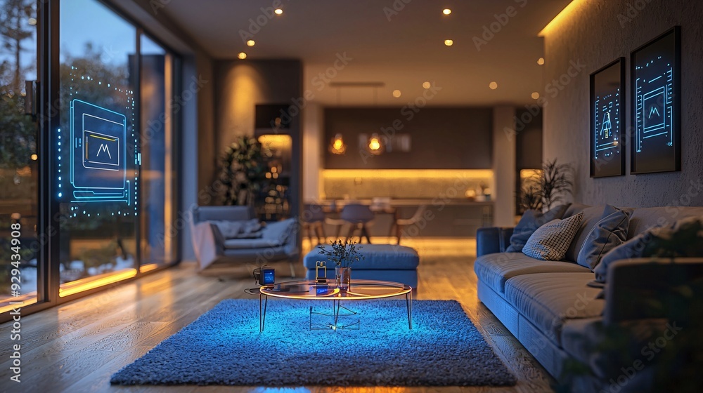 Innovative smart home sensors showcased in stylish interior emphasizing safety and modern 
