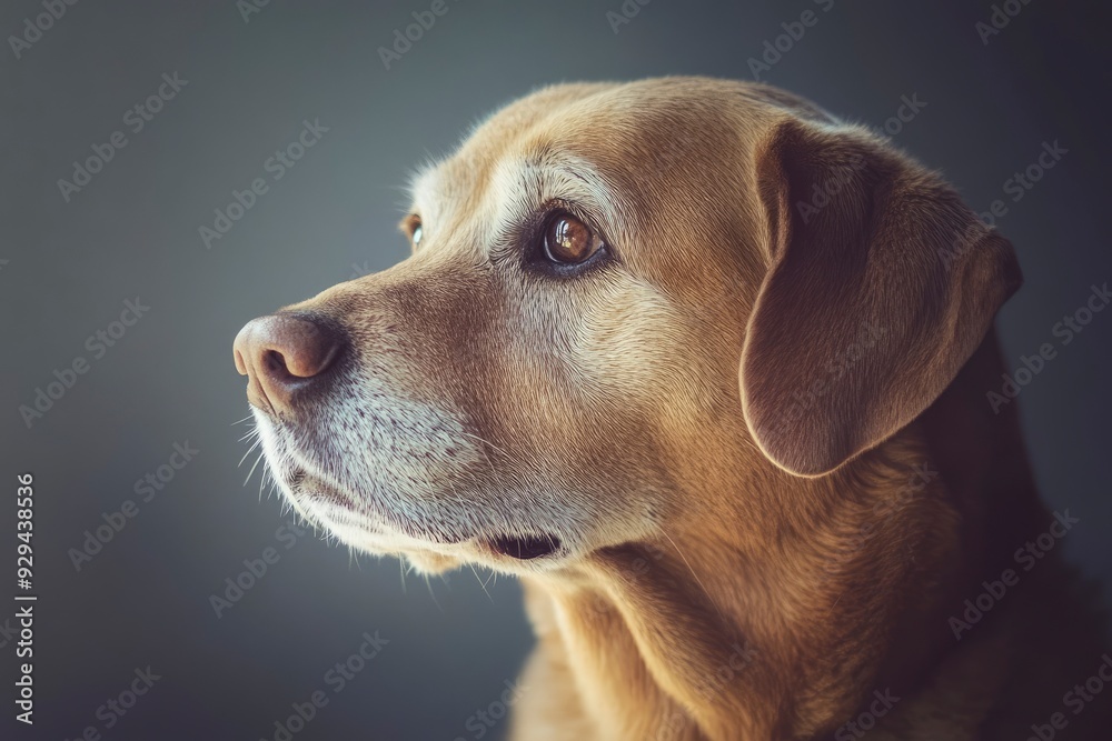 dog, pastel, soft tones, studio lighting, copy background, professional grading, advertising , ai