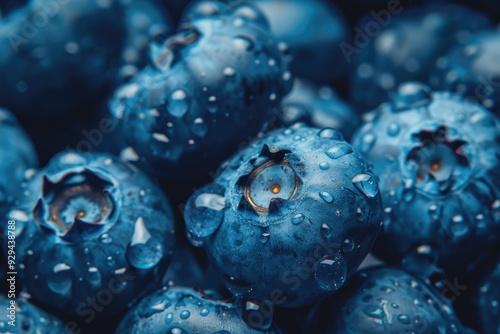 A cluster of ripe blueberries in a close-up shot, ideal for use in food-related content