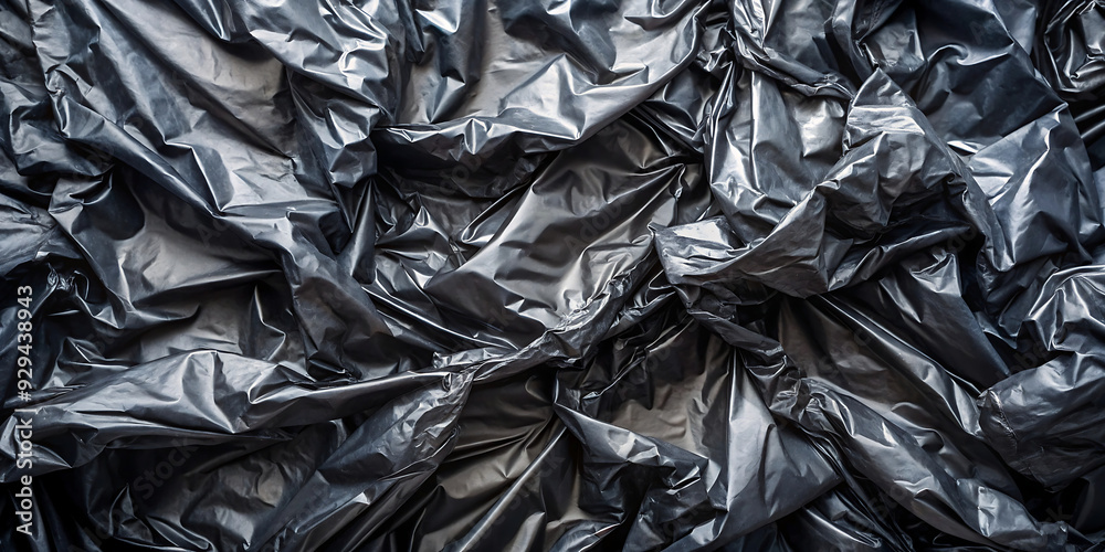 Obraz premium texture crumpled black plastic bag
