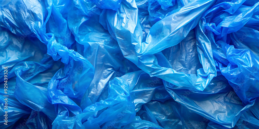Fototapeta premium texture crumpled blue plastic bag