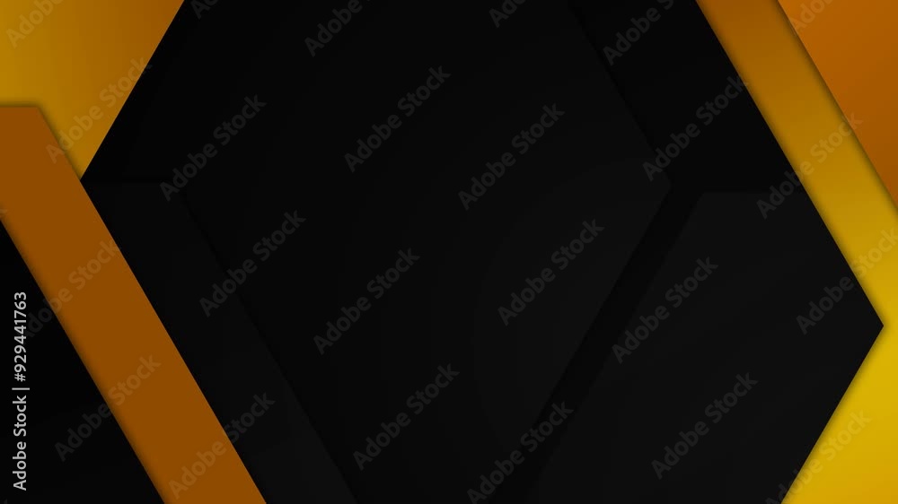 black background animation golden frame luxury video footage