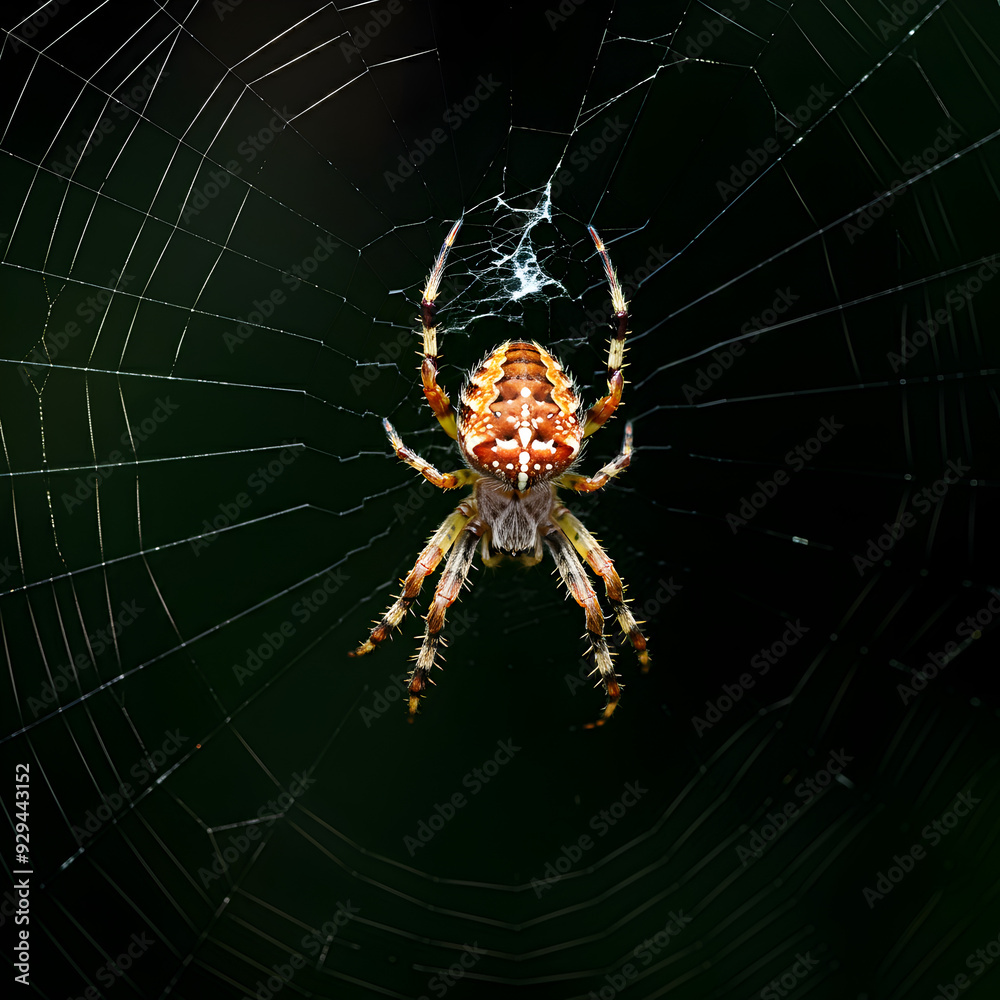 Spider on the web, Close-up Spider on the web, Close-up