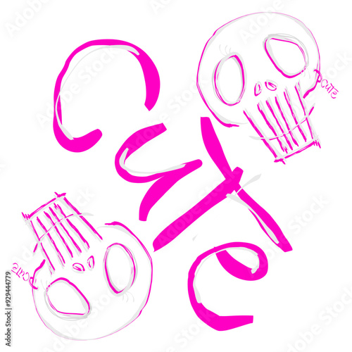 CUTE skulls rosa.
