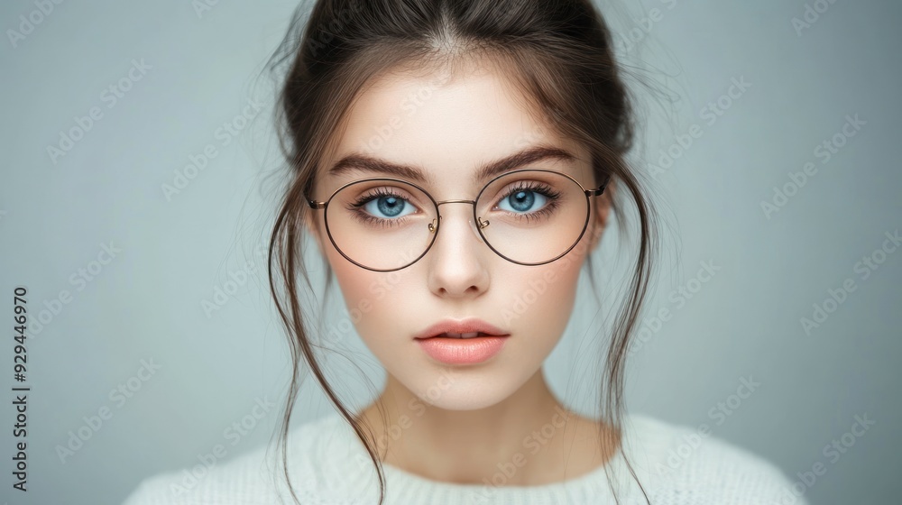 Woman Wearing Glasses - Close Up