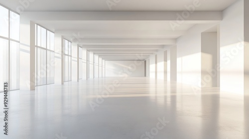 Wallpaper Mural Minimalist White Corridor with Sunlight Torontodigital.ca