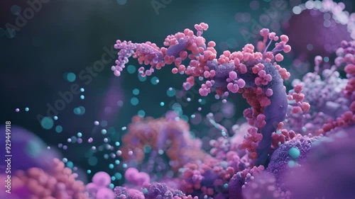 A magnified image of a hormone molecule approaching a hormone receptor ready to fit perfectly into its designated binding pocket. photo