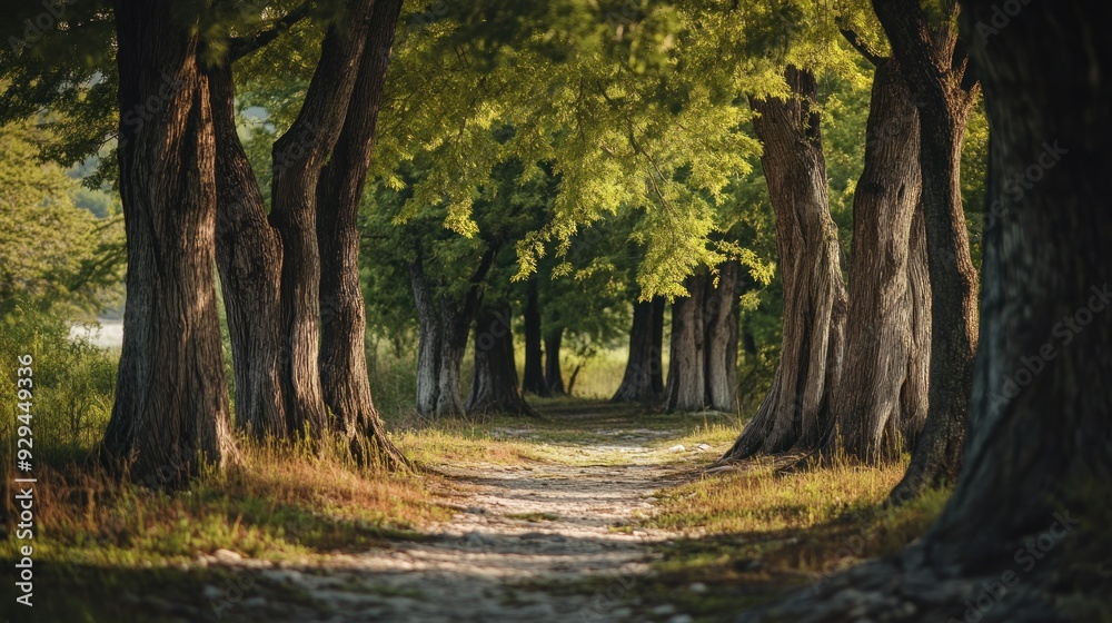 Fototapeta premium Pathway Through a Forest of Trees