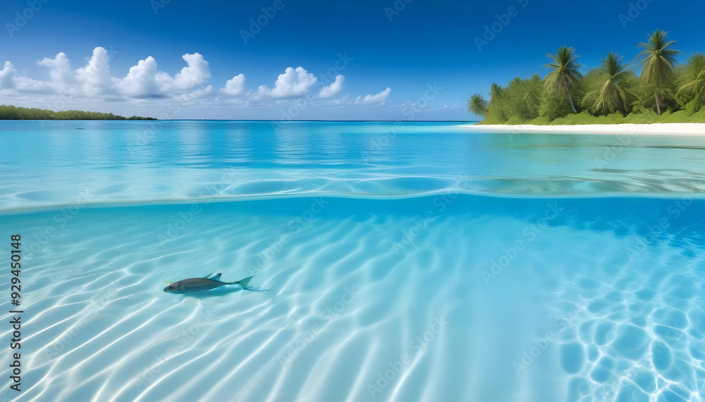 tropical beach with crystal water background 1