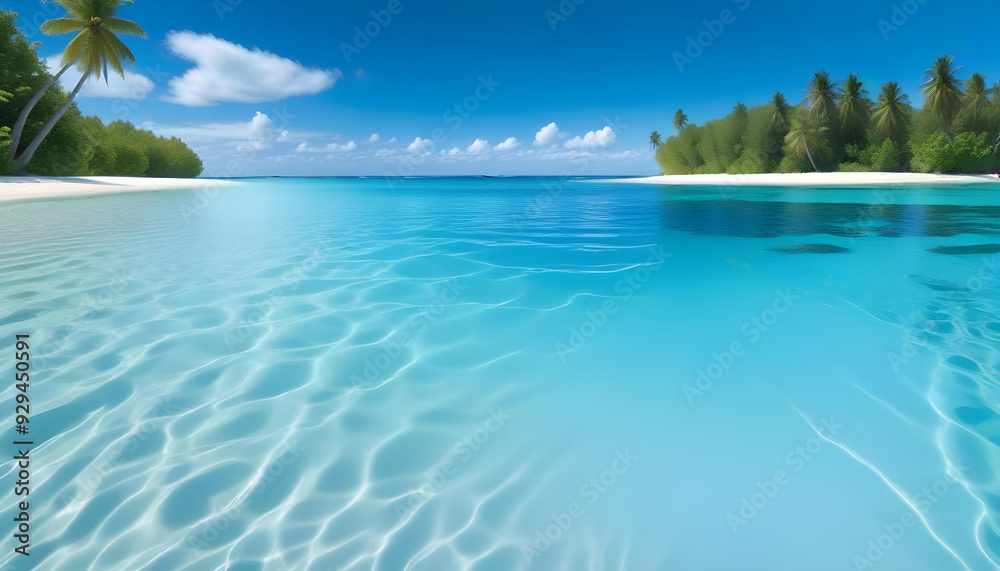 Fototapeta premium tropical beach with crystal water background 9