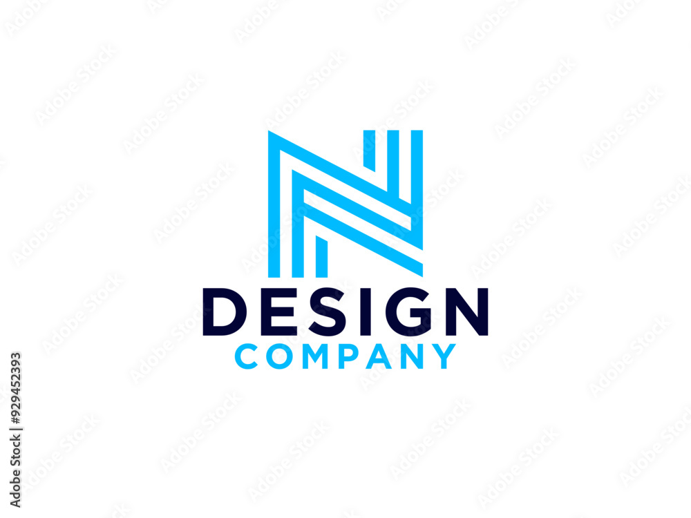Abstract Initial Letter N Logo. Blue Geometric Arrows Icon. Usable for Business, Technology and Electricity Logos. Abstract Initial Letter N Logo. Blue Geometric Arrows Icon. Usable for Business, Technology and Electricity Logos.