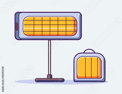 Electric infrared heaters stock illustration