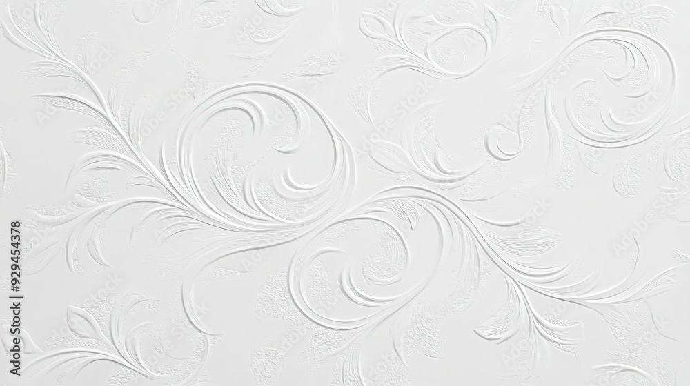 A textured white background with elegant floral patterns. A textured white background with elegant floral patterns.