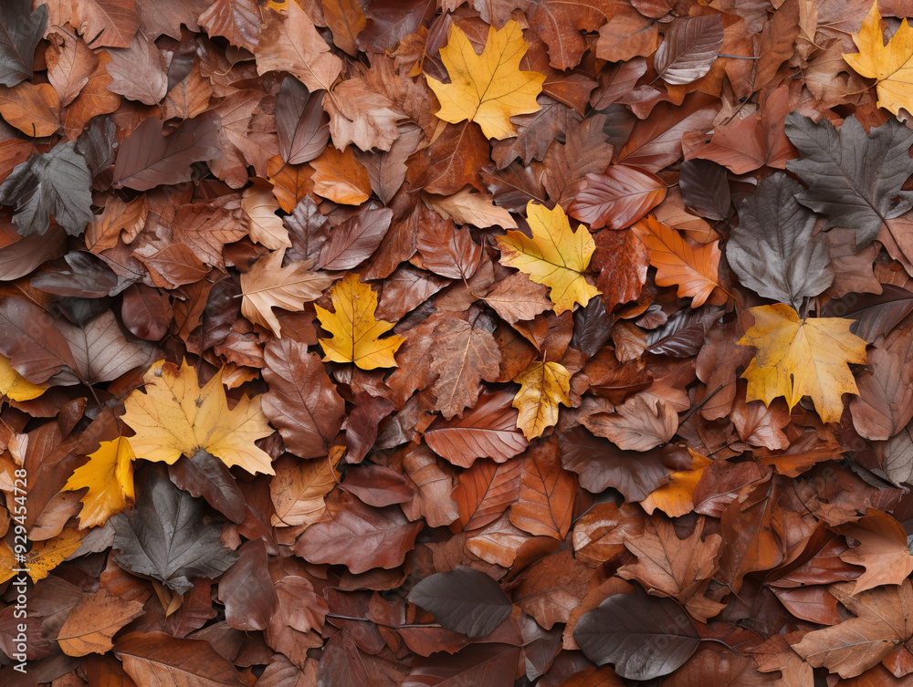 A pile of autumn leaves on a wooden surface A pile of autumn leaves on a wooden surface