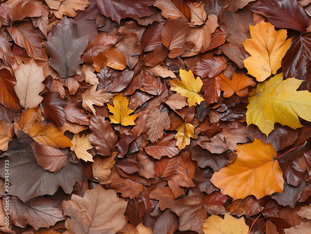 A pile of autumn leaves on a wooden surface A pile of autumn leaves on a wooden surface