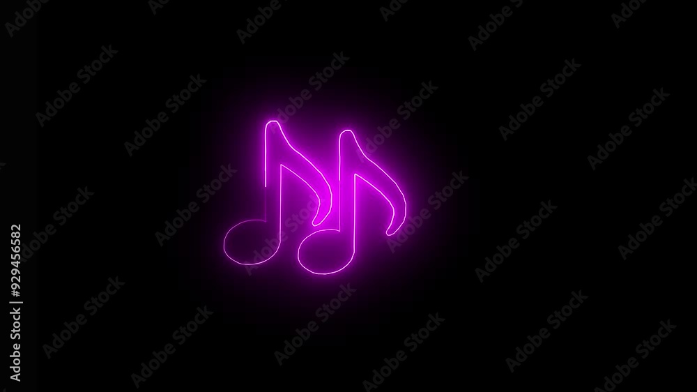 double audio music Glowing neon line icon animation on the black background. double audio music Glowing neon line icon animation on the black background.