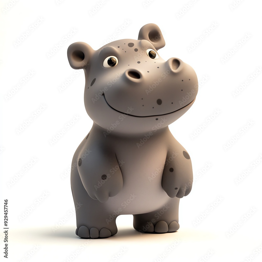 A cute, cartoonish hippo figure with a friendly expression, perfect for children's themes and playful designs. A cute, cartoonish hippo figure with a friendly expression, perfect for children's themes and playful designs.
