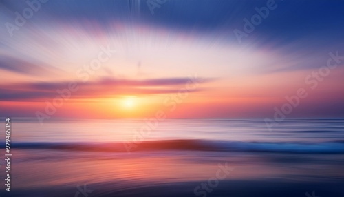 abstract background motion blur sunset on the sea