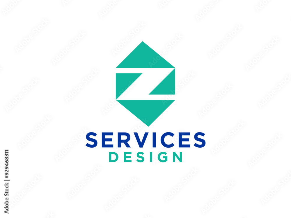 Naklejka premium Letter Z Logo Square Line.