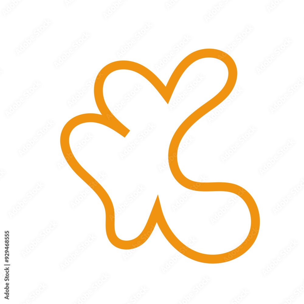 Orange abstract shapes outline vector Orange abstract shapes outline vector
