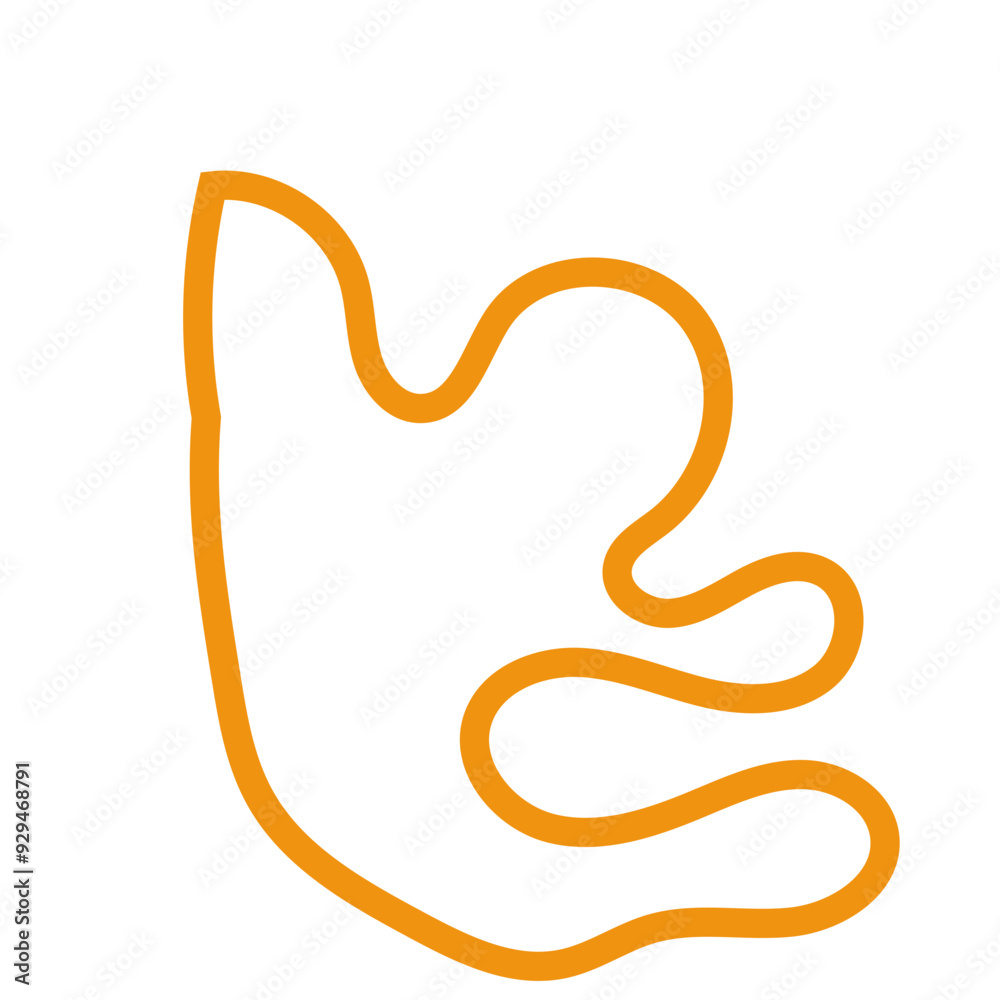 Orange abstract shapes outline vector