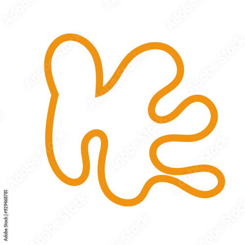 Wallpaper Mural Orange abstract shapes outline vector Torontodigital.ca