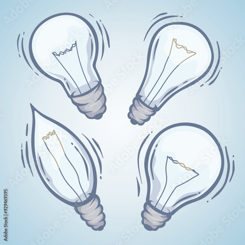 illustrated cartoon style lamps for designers