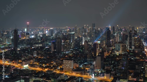 Wallpaper Mural Time lapse of aerial view of Bangkok Downtown. Financial district and business centers in smart urban city in Asia. Skyscraper and high-rise buildings. Thailand. Torontodigital.ca