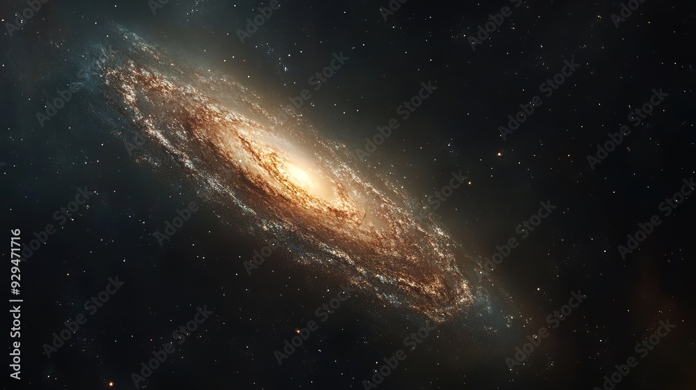 An ethereal image of a barred spiral galaxy, its elongated core and sweeping arms illuminated by millions of stars An ethereal image of a barred spiral galaxy, its elongated core and sweeping arms illuminated by millions of stars
