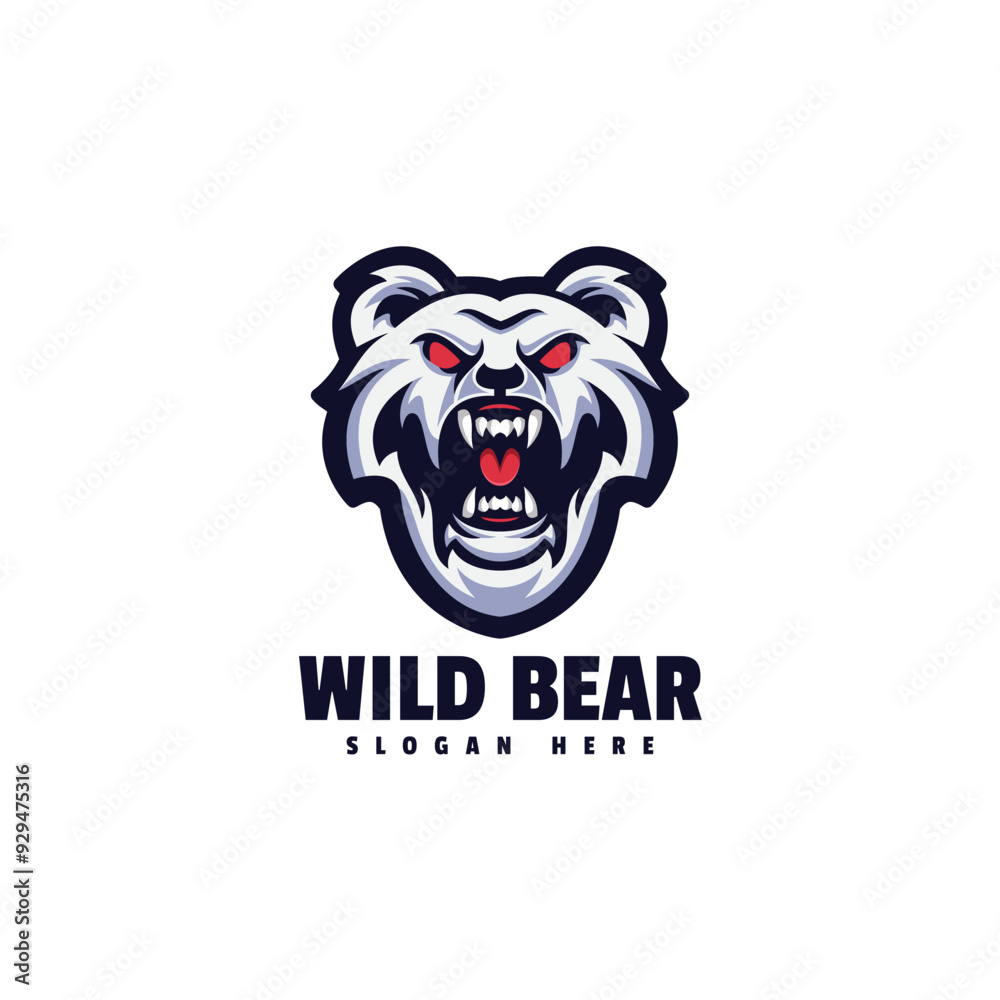 Wild Bear illustration vector mascot logo Wild Bear illustration vector mascot logo