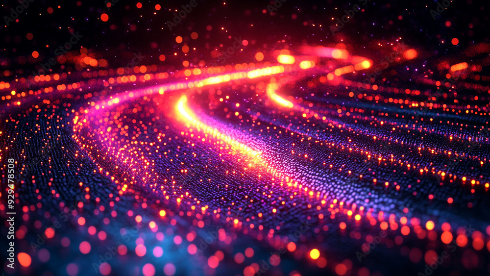 Fototapeta premium Illuminated Fiber Optic Network: A Tech Abstract