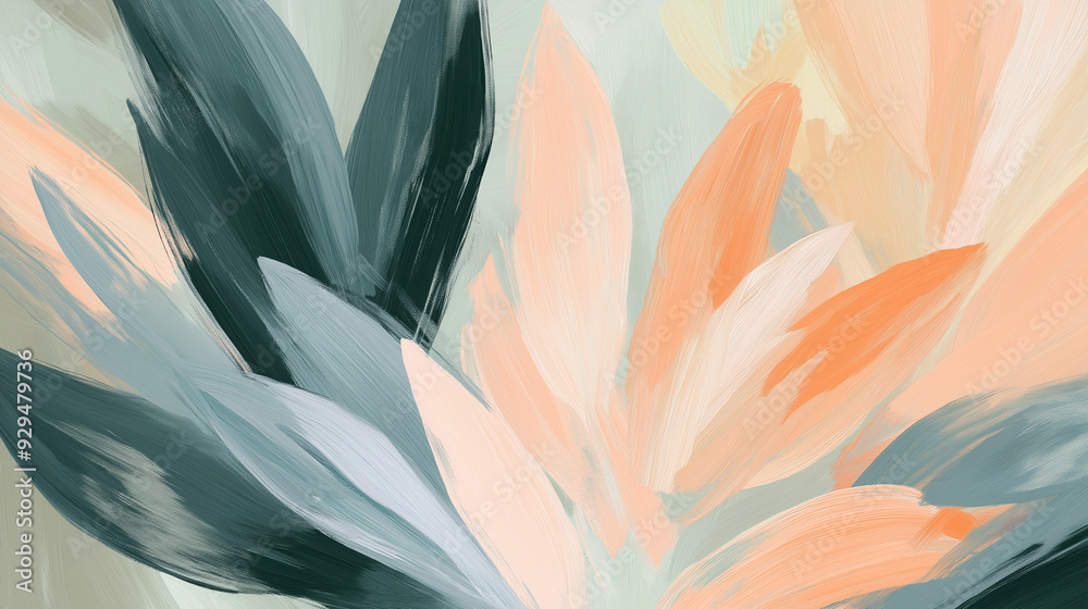A textured surface featuring green and orange paint, showcasing dynamic brush strokes that create a visually appealing pattern.  