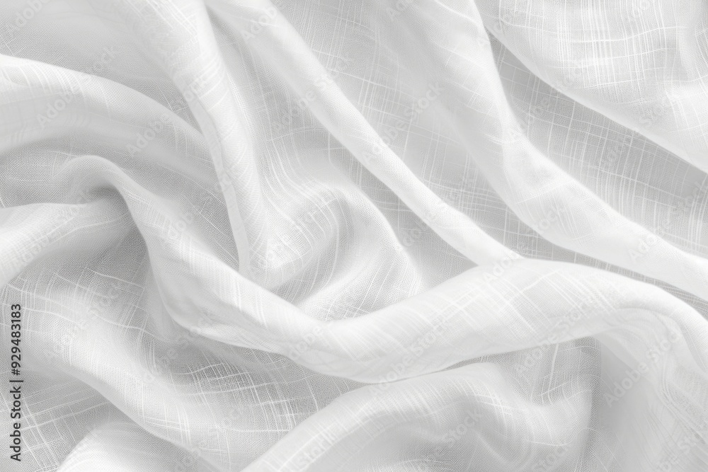 A close-up shot of white fabric with texture and pattern