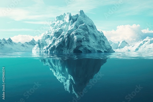 Wallpaper Mural Iceberg - Underwater Risk - Global Warming Concept - 3d Rendering, ai Torontodigital.ca