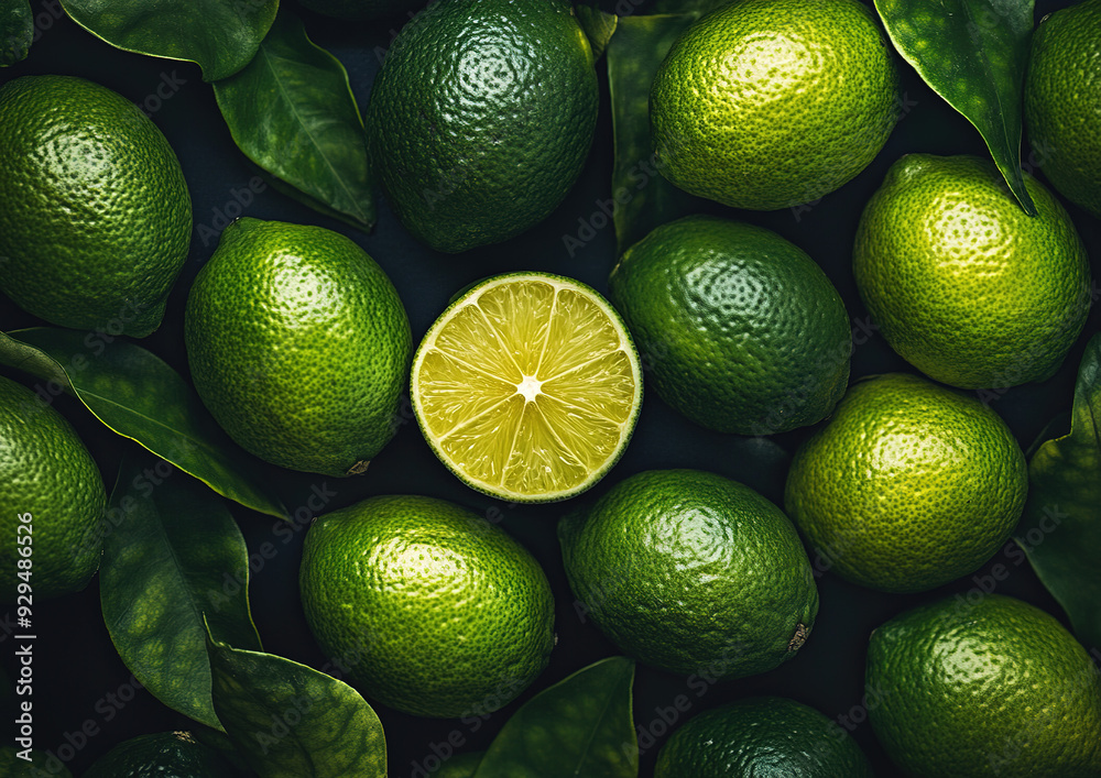 Fresh limes arranged on a wooden surface, captured from an angle view, high-quality photo, showcasing the vibrant color and texture of the fruit.
Fresh limes arranged on a wooden surface, captured from an angle view, high-quality photo, showcasing the vibrant color and texture of the fruit.