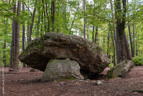 Neolithic dolmen of the Pierre Procureuse (Saint-Cyr-la-Rosière, Orne, Normandie, France) photo