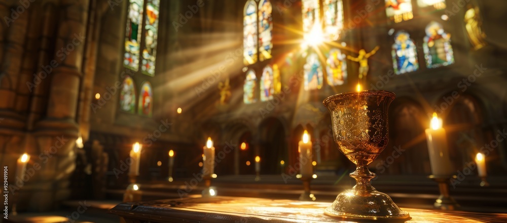 Fototapeta premium Golden Chalice in a Church