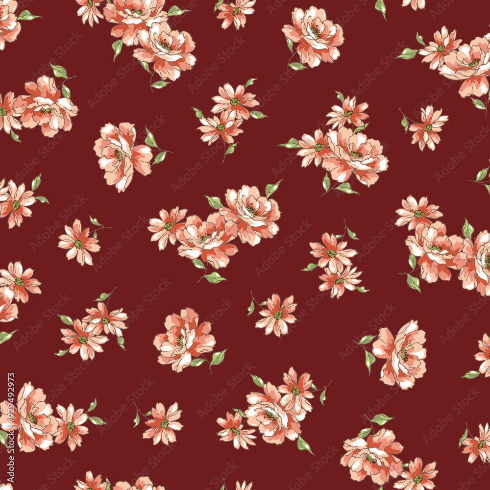 Beautiful floral pattern perfect for textile design, Beautiful floral pattern perfect for textile design,