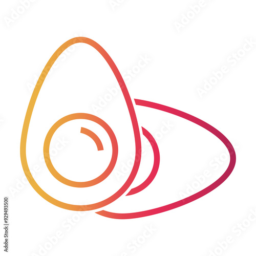 half boiled egg Line Gradient Icon