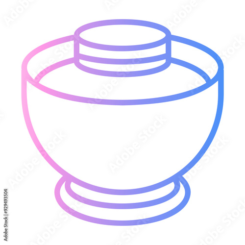 miso soup Line Gradient Icon