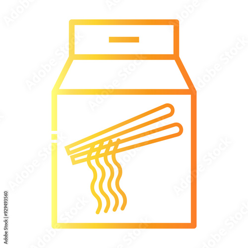 ramen take away Line Gradient Icon